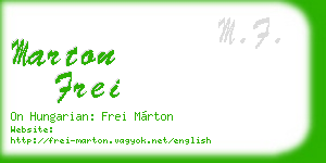 marton frei business card